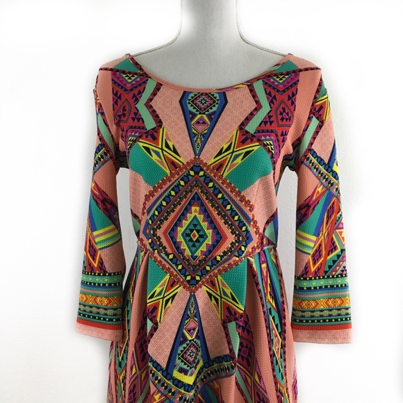 Pink Owl Dresses & Skirts - Pink Owl Geometric Print Dress